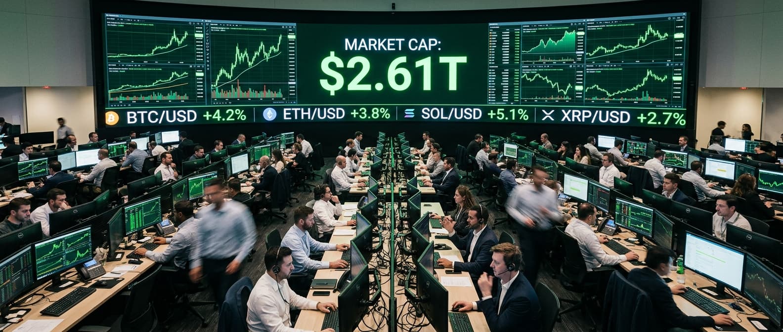Crypto Market Cap Hits $2.61T as Political Tokens Rise